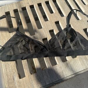 J. Crew Black Sheer Lingerie Top